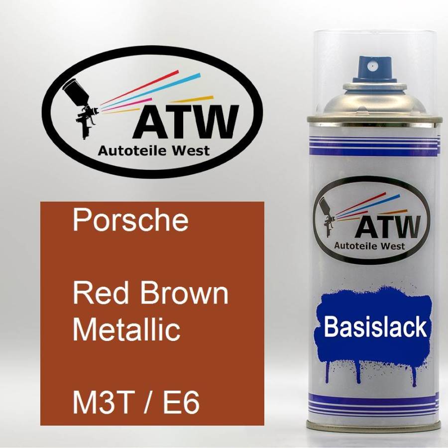 Porsche, Red Brown Metallic, M3T / E6: 400ml Sprühdose, von ATW Autoteile West.